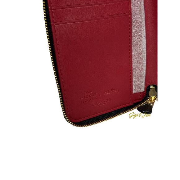 Coach Disney Mickey Mouse X Keith Haring Medium Id Zip Wallet New - Picture 4 of 8